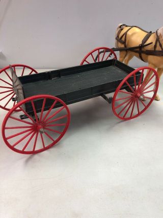 Vintage Marx Johnny West Best Of The West Wagon And horse with gear 4