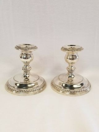 PAIR (2) Vintage Gorham CAMBRIDGE 668 Sterling Silver Candle Holders 4.  25 