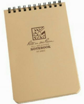 Rite In The Rain All Weather Notebook Top Steel Spiral Bound - Tan,  4 X 6 Inch