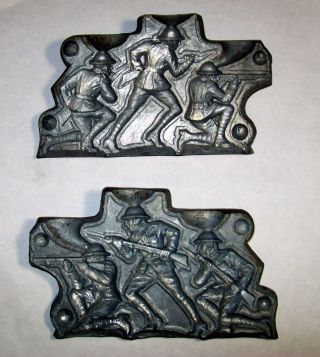 Ww1 - Vintage Lead Mold - With 3 Soldiers