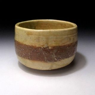 ZF3: Vintage Japanese Pottery Tea bowl of Mino ware,  Artistic glaze 3