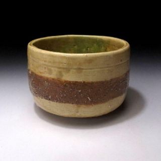 ZF3: Vintage Japanese Pottery Tea bowl of Mino ware,  Artistic glaze 4