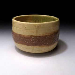 ZF3: Vintage Japanese Pottery Tea bowl of Mino ware,  Artistic glaze 5
