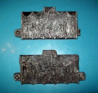 Ww1 - Vintage Lead Mold - With 5 Soldiers - One On Horse