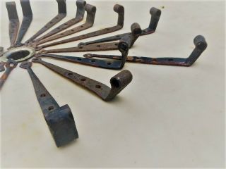 Antique Barn Door Strap Hinges Wrought Iron Hand Forged 1800s Hardware Set of 4 6