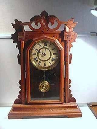 Antique E.  Ingraham Walnut Kitchen Clock 8 Day ? Time,  Strike ?
