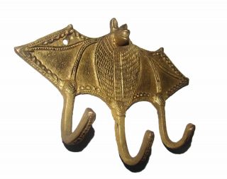 A unique & attractive BAT Shape COAT HOOK Brass made Hanger from India 