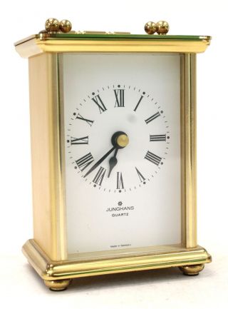 Vintage Junghans Quartz German Made Brass Mantel Carriage Clock - E26