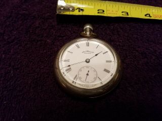 Vtg American Waltham Watch Co.  Open Face Pocket Watch Silverode