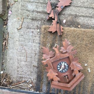 Carved Wooden Cuckoo Clock (spares) Parts Missing