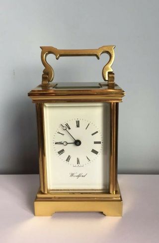 Vintage Woodford Brass Mechanical Carriage Clock