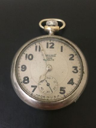 Vintage Ingersoll Junior Radiolite Usa Pocket Watch Not Running