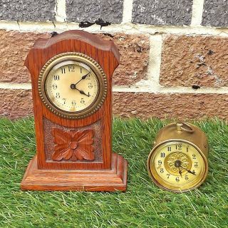 British United Clock Co Bee Style Barrel Clock,  Small Oak Clock - For Attention