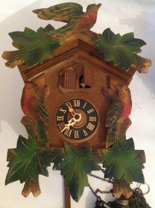 Antique German Black Forest Cuckoo Clock Musical Box Twin Doors G M Angem Moveme
