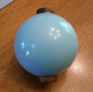 Blue Milk Glass Lightning Rod Ball Outdoor Decor