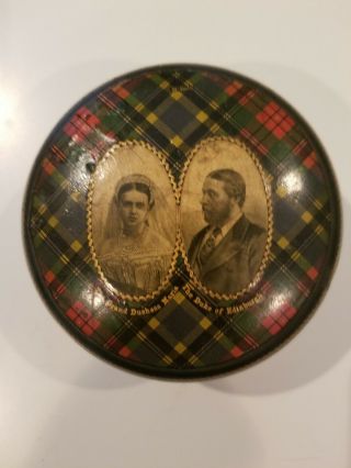 Antique Tartan Spool Box/advertising Box Scotland Glasgow John Clark Co