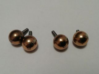 4 Reclaimed Clock Feet/tea Caddy Brass Ball Feet Approx10mm Dia X 11mm Screw 135