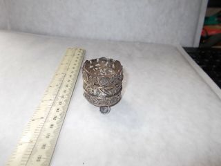 Small Attractive Antique Chinese Silver Pot.  Possibly Brush Or Salt.  Signed Wa.  Vgc