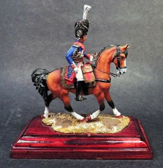 Lead Napoleonic (?) Soldier On Horseback / Mounted (hand Painted)