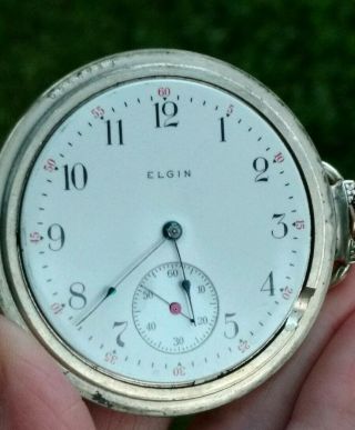 1907 Elgin 3 Fingers 16S 17J Grade 339 Model 6 Pocket Watch 7