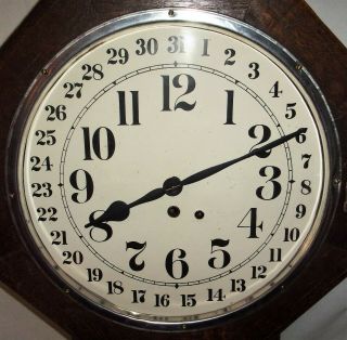 Estate Vintage/Antique Regulator Calendar Wall Clock w/ pendulum & key AND. 5