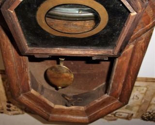 Estate Vintage/Antique Regulator Calendar Wall Clock w/ pendulum & key AND. 6
