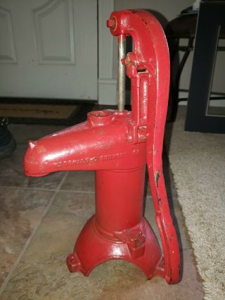 Antique Red Water Well Hand Pump Vintage Mcdonald Cast Iron