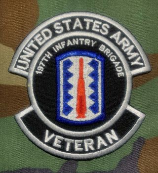 Us Army Color 197th Infantry Brigade Veteran Patch 4 " (b322)