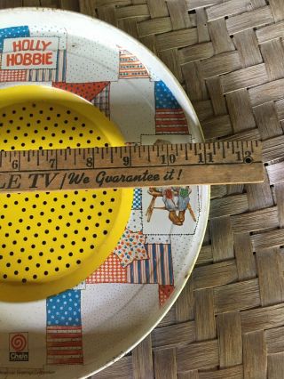 VTG CHEIN HOLLY HOBBIE TIN SAND PAIL METAL TOY BUCKET WITH SAND SIFTER SWEET 6