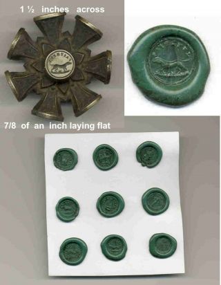 Antique Seal Wheel W/ 9 Impressions 18th/19th Century