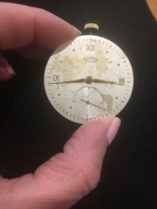 Vintage Roamer Pocket Watch Movement 17 - Jewel Swiss For Repair 051509