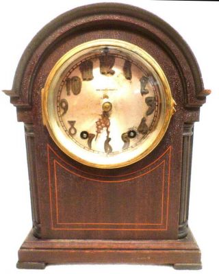 Seth Thomas Small Raised Numeral & Striking Mahogany Bracket Clock - - 1900