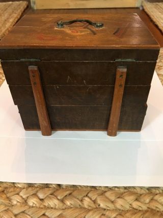 Antique Vintage Wooden Playing Card Box 3 Tiers Wood Card Carrier Caddy 5