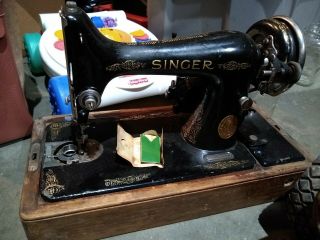 Antique 1890 Singer Early Model 15 Sewing Machine Hand Crank With Case