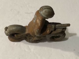 Antique Lead Toy Figure WWI Soldier on Motorcycle with Machine Gun Barclay? 4