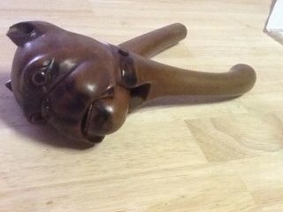 Old Rare Bulldog Wooden Nutcracker Hand Carved Antique,  Early 20th Century