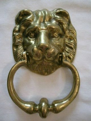 Vintage Brass Door Knocker Lion Head Architectural 24 Oz