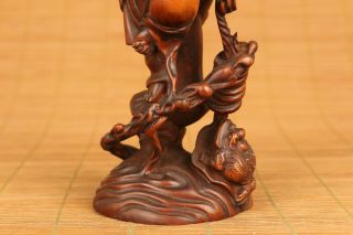 Antiques old boxwood hand carving bring wealth Buddha statue figue netsuke gift 4