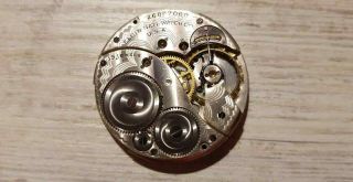 antique pocket watch movement - Elgin 12s,  runs 2