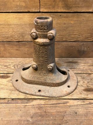 Antique Cast Iron Well Pump Base Myers Cistern Farm Handle Pole Vintage Pulley