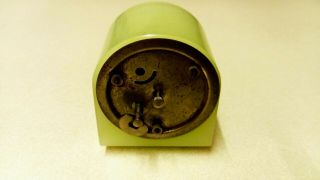 Vintage 1930s Art Deco Vaseline Green Glass Mantel Desk Clock Spares Or Repairs 4
