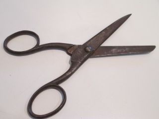 Antique Hand Held Sewing Scissors Hammer Mark Signed T Marsh