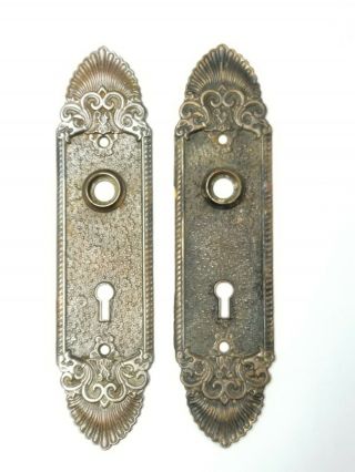 Ad3 Antique Back Plate 8 3/4 " X 2 1/8 " Art Nouveau Door Hardware Cast Iron
