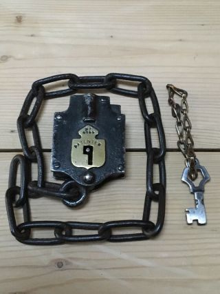 Unusual Patented Padlock And Chain