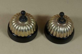 Vintage Wandsworth & Telac Black Ceramic & Brass Jelly Mould 62mm Light Switches