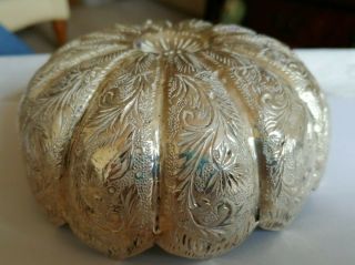 Antique/vintage Indian silver open Lotus flower bowl - 153 gms 2