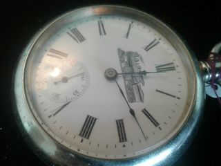 WATCHMAKER SPECIAL: Size 18,  CHOO - CHOO DIAL,  ERA Pocket Watch 4