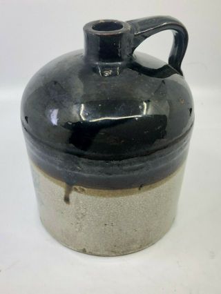 Rare Western Stoneware Glazed 1/2 Gallon? Whiskey Jug 3