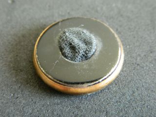 ANTIQUE Vtg BRASS Metal Button w FABRIC Pad Back 3