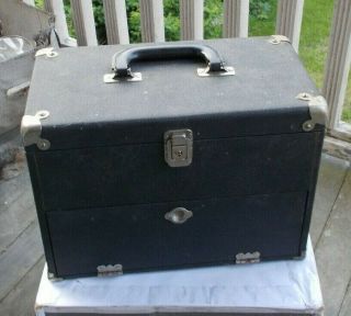 Rare Vintage Antique 13 " Wooden Jewelry Cabinet Casket Tools 4 Draws Early Box
